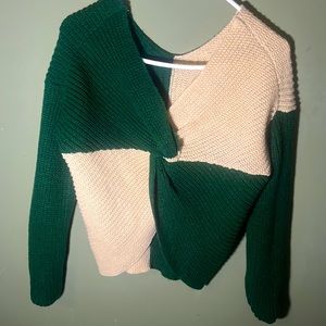 No boundaries juniors twisted front sweater.